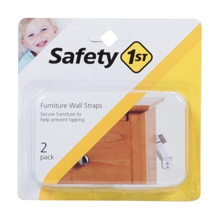 Safety 1St/Dorel 2PK WHT Furn Wall Strap 11014